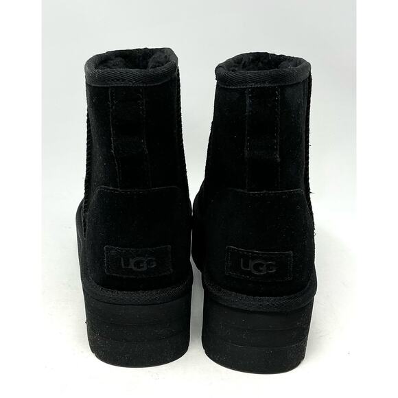 🔴SOLD UGG Classic Mini Platform Black Suede Boots Women Size 10 NEW - Picture 6 of 12